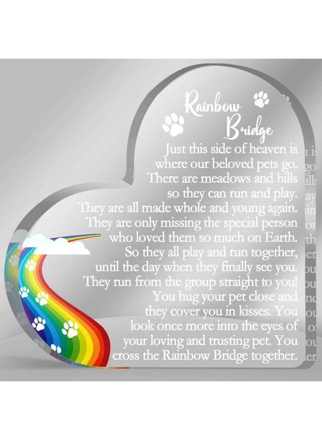 Toerifer Pet Memorial Gifts, Sympathy Gift for Loss of Dog Cat, Pet Memorial Acrylic Rainbow Bridge Decorations Condolences Gifts for Pet Loss Remembrance Keepsake 04 - Image 1