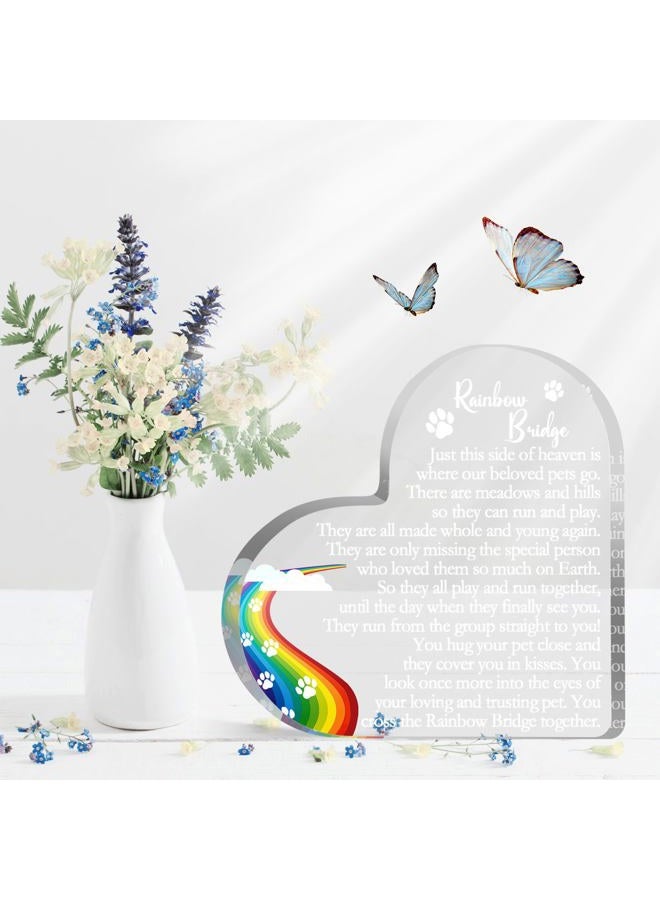 Toerifer Pet Memorial Gifts, Sympathy Gift for Loss of Dog Cat, Pet Memorial Acrylic Rainbow Bridge Decorations Condolences Gifts for Pet Loss Remembrance Keepsake 04 - Image 4