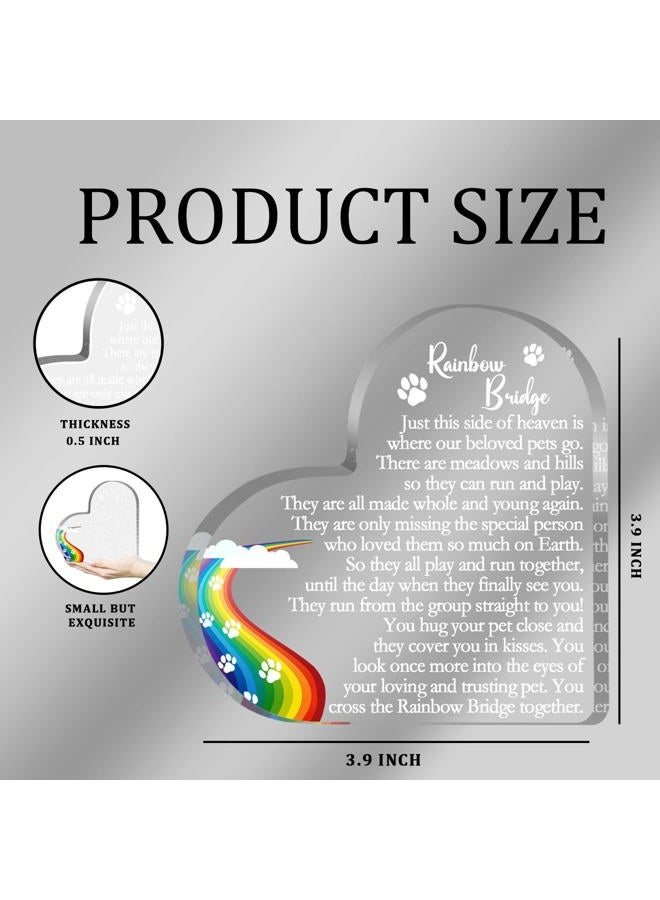 Toerifer Pet Memorial Gifts, Sympathy Gift for Loss of Dog Cat, Pet Memorial Acrylic Rainbow Bridge Decorations Condolences Gifts for Pet Loss Remembrance Keepsake 04 - Image 2