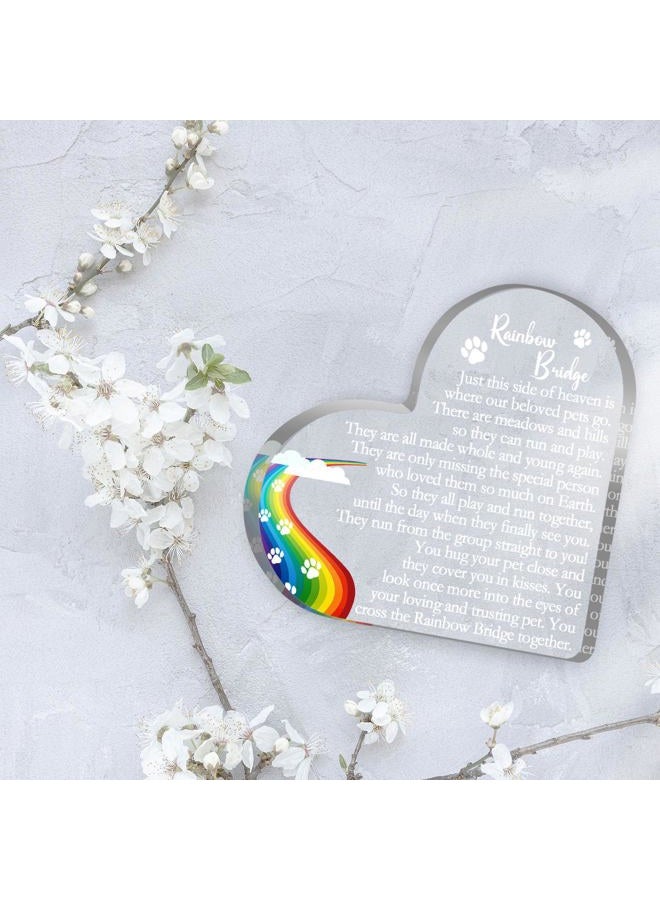 Toerifer Pet Memorial Gifts, Sympathy Gift for Loss of Dog Cat, Pet Memorial Acrylic Rainbow Bridge Decorations Condolences Gifts for Pet Loss Remembrance Keepsake 04 - Image 3