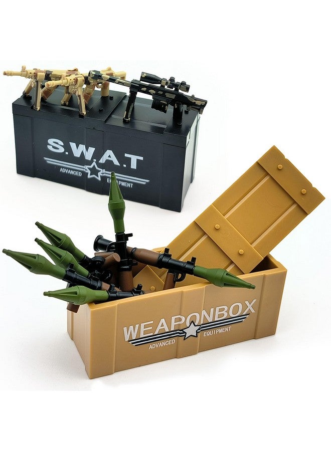 ZHX Military Weapon Pack Army Accessories Kits Toys Include Camouflage Guns Shields E.O.D Suits for Army Soldiers Weapons Equipment Gear Set Compatible with Major Minifigure Building Block Toy (200+pcs)  - Image 3