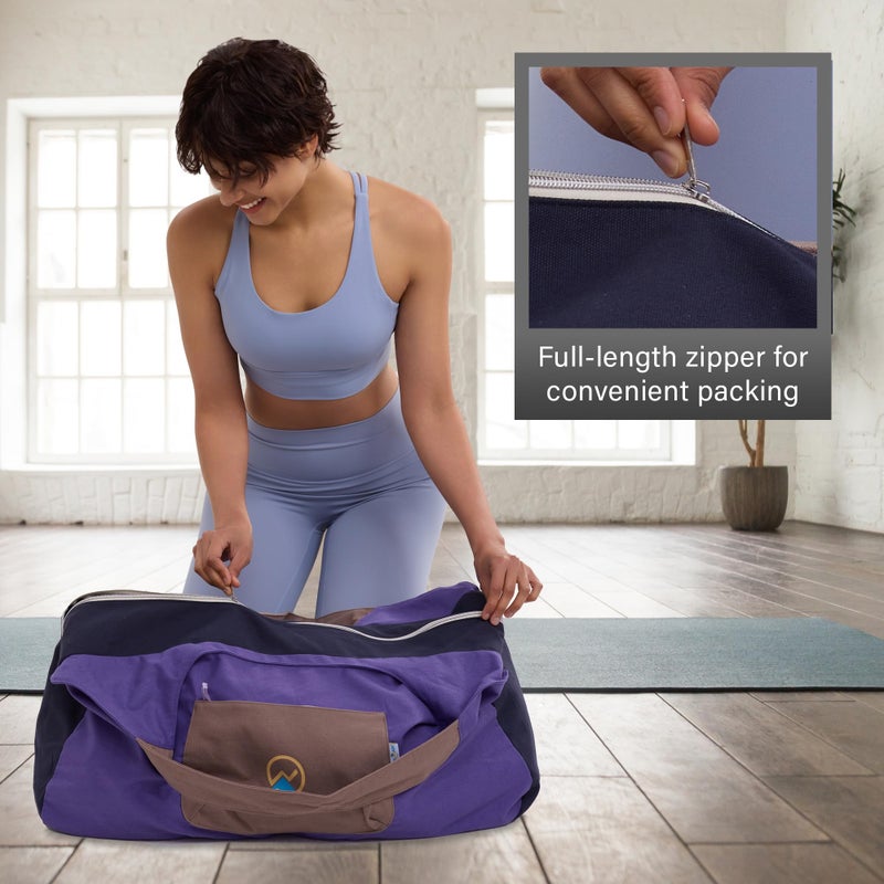 JoYnWell Large Yoga Mat Bag with sewn-in Yoga Mat Strap, Full Zip Yoga Tote Bag with 3 Zipper Pockets and Water bottle holder - Image 3