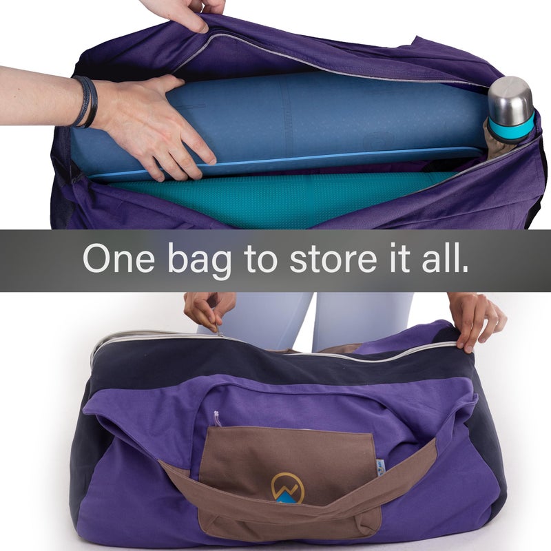 JoYnWell Large Yoga Mat Bag with sewn-in Yoga Mat Strap, Full Zip Yoga Tote Bag with 3 Zipper Pockets and Water bottle holder - Image 2