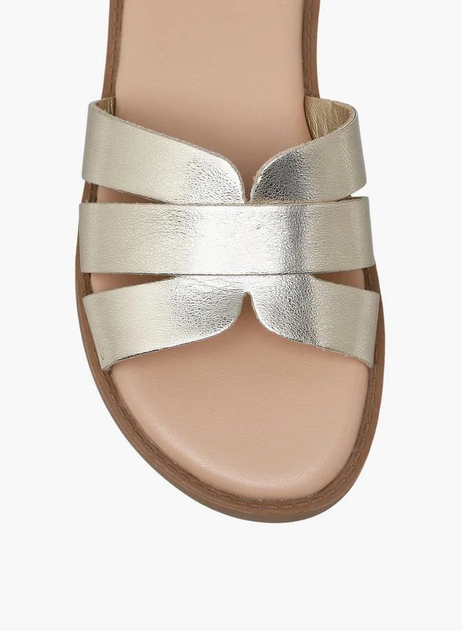Flora Bella By Shoexpress GOLD Flora Bella Girls Slip-On Flat Sandals for Women | Best Price UAE