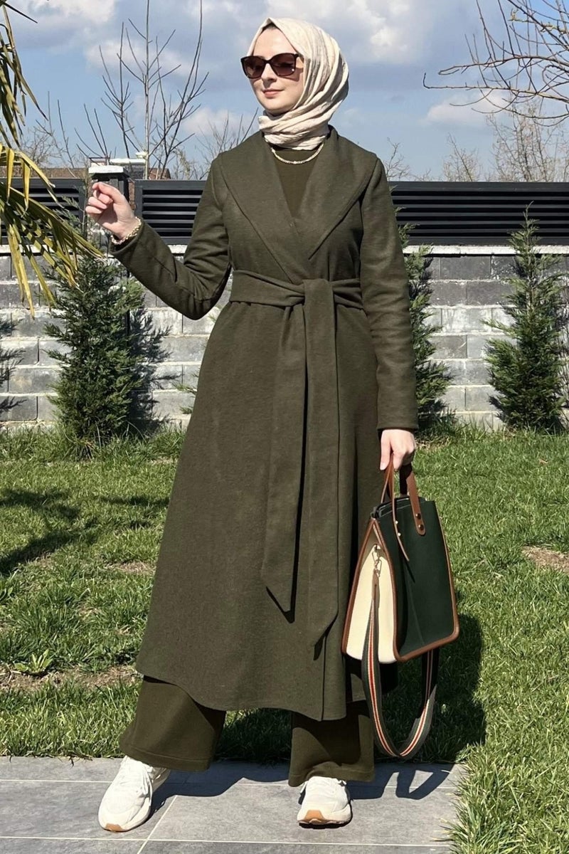 Rabia Şamlı Selin Khaki Cashmere Coat - Image 5