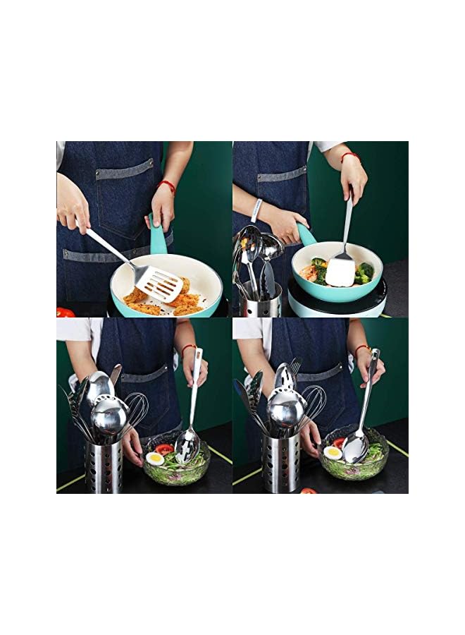 PROMASS Stainless Steel Cooking Utensils Set, 13 Pieces Kitchen Utensils Set, Kitchen Tools Set with Utensil Holder Non-Stick and Heat Resistant,Dishwasher Safe, Easy to Clean (13 Packs) - Image 5