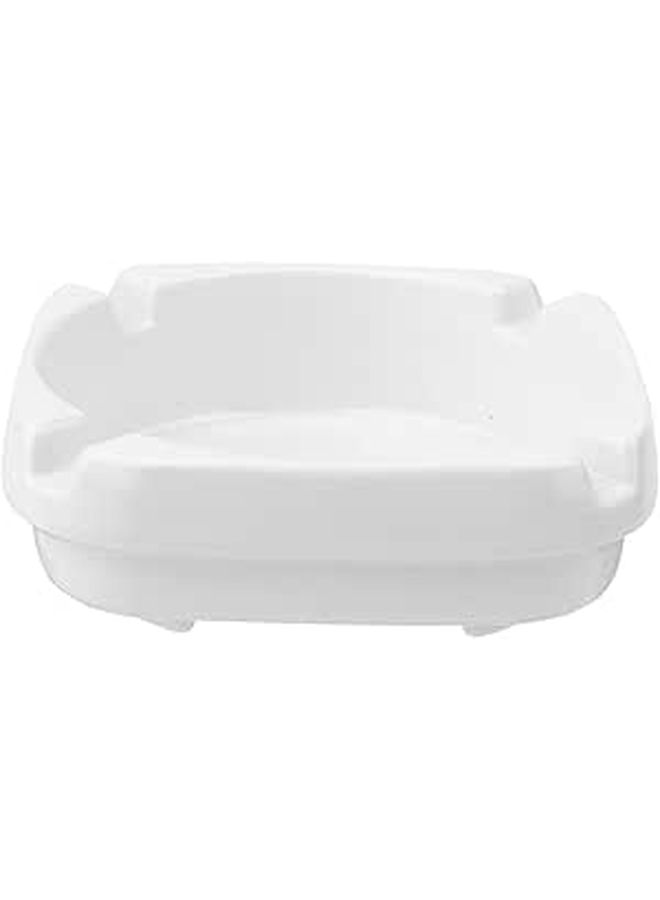 Square White Ceramic Ashtray For Outdoor Smoking Patio And Tabletop Use - Image 1