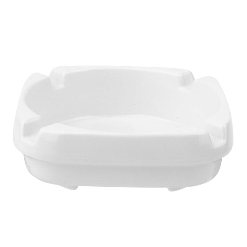 Square White Ceramic Ashtray For Outdoor Smoking Patio And Tabletop Use - Image 2