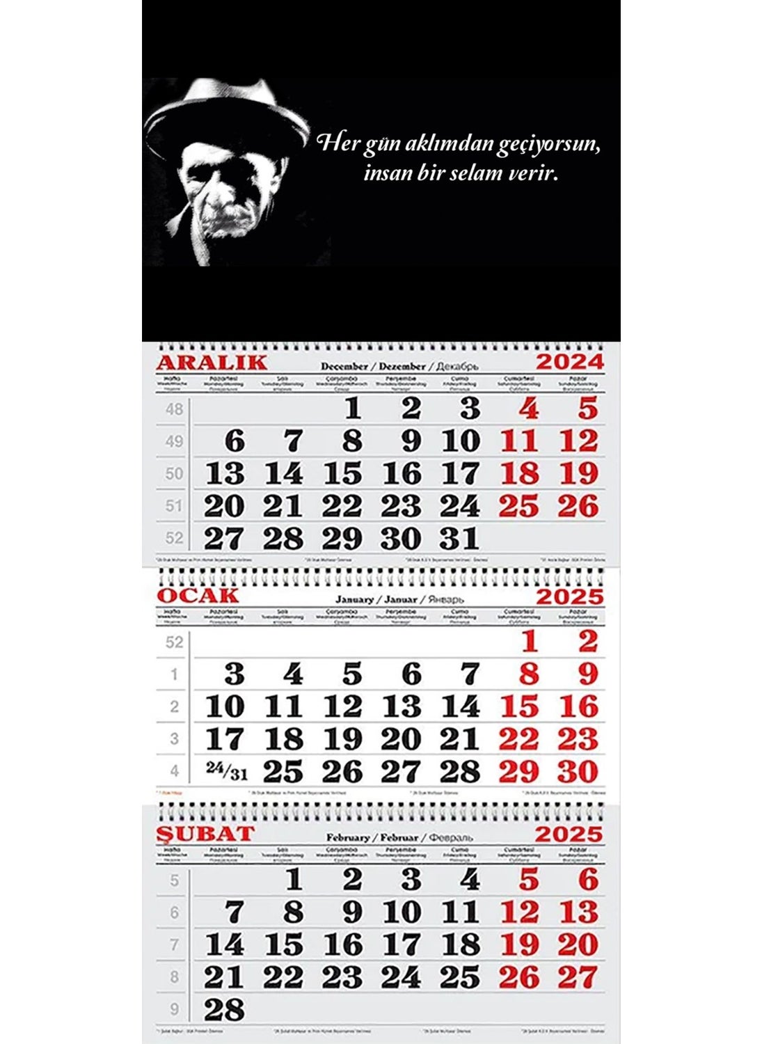 GENC DIJITAL BASKI - GENC DIGITAL PRINTING 2025 Sailor Calendar-Aşık Veysel-Everyday - Image 1