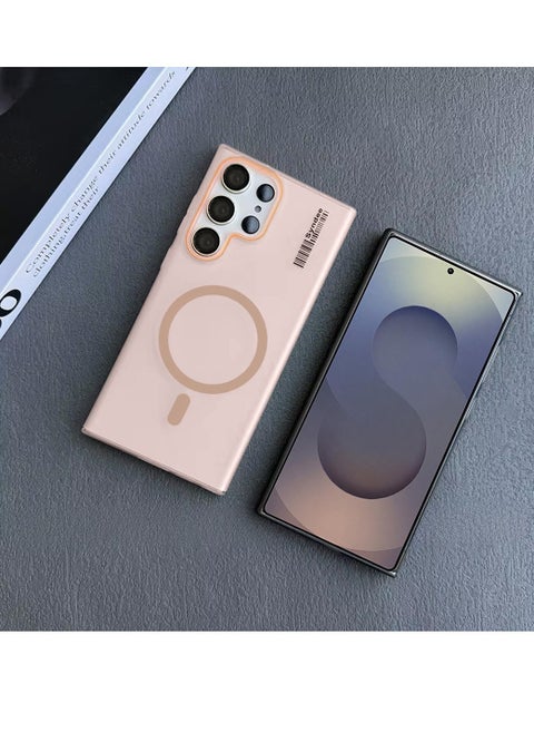 Ultra Thin Frosted Matte Magnetic MagSafe Case for Samsung Galaxy S25 Ultra 2025 – Slim, Smooth, Anti-Fingerprint with Neon Design Camera Lens Protector - Frosted Brown