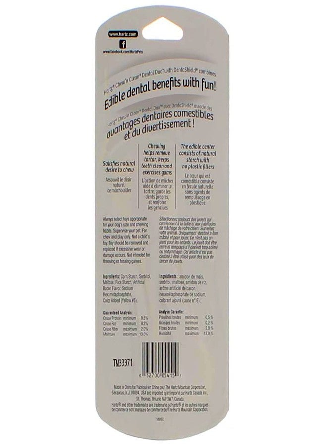 HARTZ Chew N' Clean Dental Duo Dog Chew Toy Bacon Flavor, Medium 1 ea(Pack of 6) - Image 3