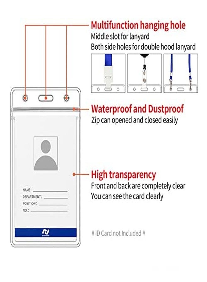 KANAbee Transparent and Clear Plastic for PVC ID Card Badge Holder, Vertical Style with Zip Lock Seal | Waterproof with Extra Thickness for Office, Schools and Colleges (Pack of 50) - Image 3