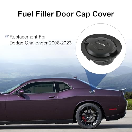 CARMOCAR Fuel Gas Door Vapor Edition Matte Black Replacement for 2008-2023 Dodge Challenger Fuel Filler Door 68250120AA - Image 2