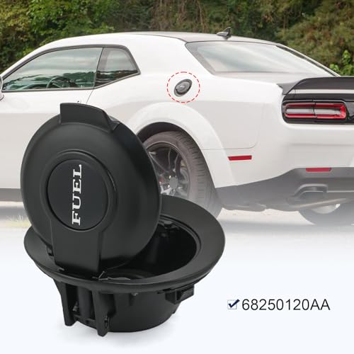 CARMOCAR Fuel Gas Door Vapor Edition Matte Black Replacement for 2008-2023 Dodge Challenger Fuel Filler Door 68250120AA - Image 3