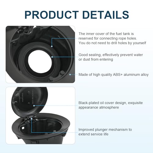 CARMOCAR Fuel Gas Door Vapor Edition Matte Black Replacement for 2008-2023 Dodge Challenger Fuel Filler Door 68250120AA - Image 4