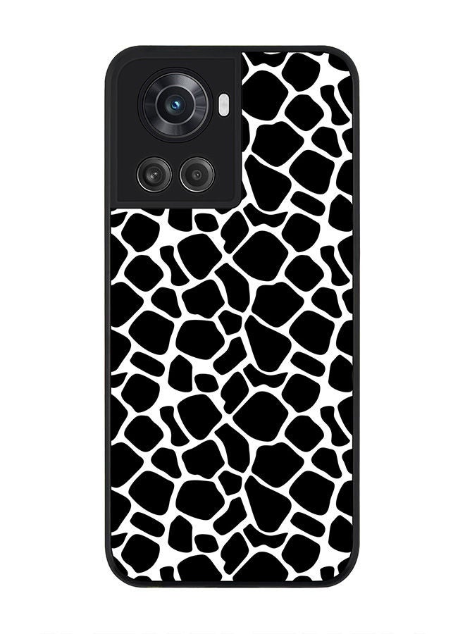Stylizedd Rugged Black edge case for OnePlus 10R 5G/OnePlus Ace 5G Slim fit Soft Case Flexible Rubber Edges Anti Drop TPU Gel Thin Cover - Cow Skin Print - Image 1