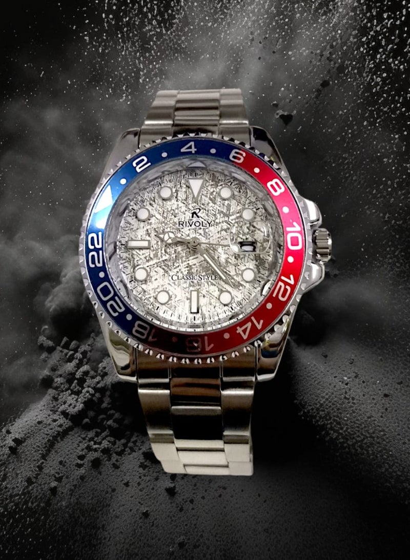 Rivoly Men's Stainless Steel Analog Quartz Date Display Watch Easy to Read Fashion Design Waterproof Luxury Classic Big Face Wrist Watch - Image 3