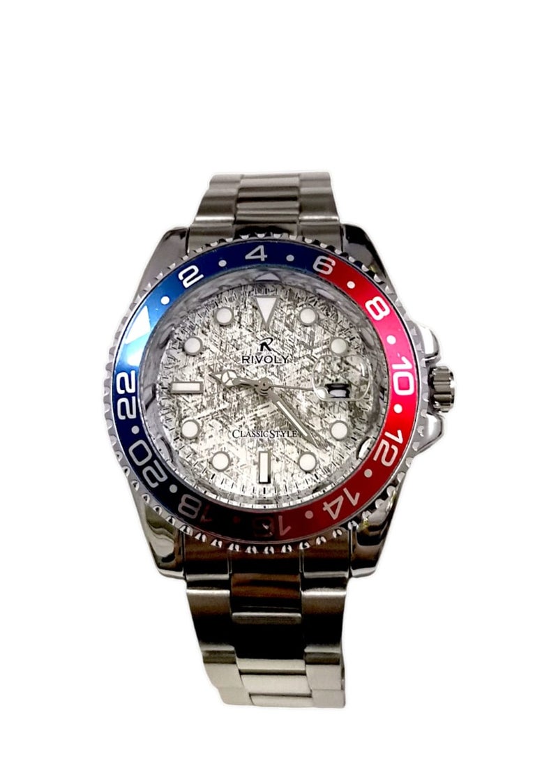 Rivoly Men's Stainless Steel Analog Quartz Date Display Watch Easy to Read Fashion Design Waterproof Luxury Classic Big Face Wrist Watch - Image 4