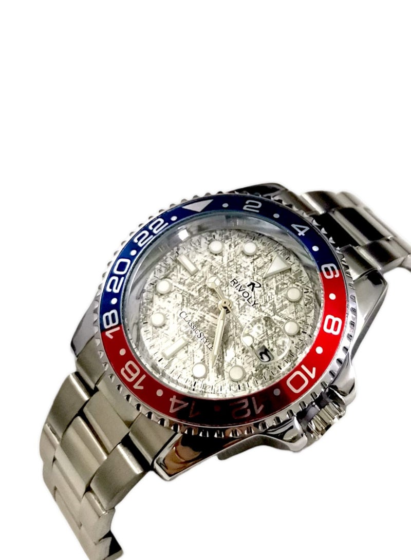 Rivoly Men's Stainless Steel Analog Quartz Date Display Watch Easy to Read Fashion Design Waterproof Luxury Classic Big Face Wrist Watch - Image 5