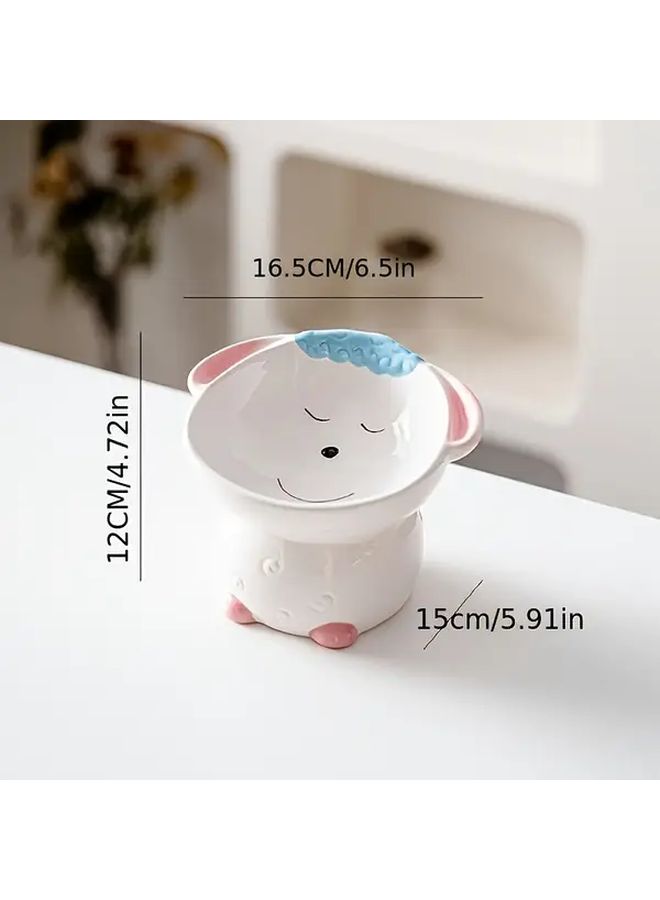 Ceramic Cat Bowl With Tiger Shaped Dish Elevated Design Ergonomic Neck For Feeding Cute Animal Food And Water Dish For Kittens Joint Health Durable Ceramic Plate Cat Feeding Station Raised Cat Bowl Kitten Supplies Cat Dishes For Food And Water Cat Enrichment Cat Feeders Indoor Cat Supplies - Image 5