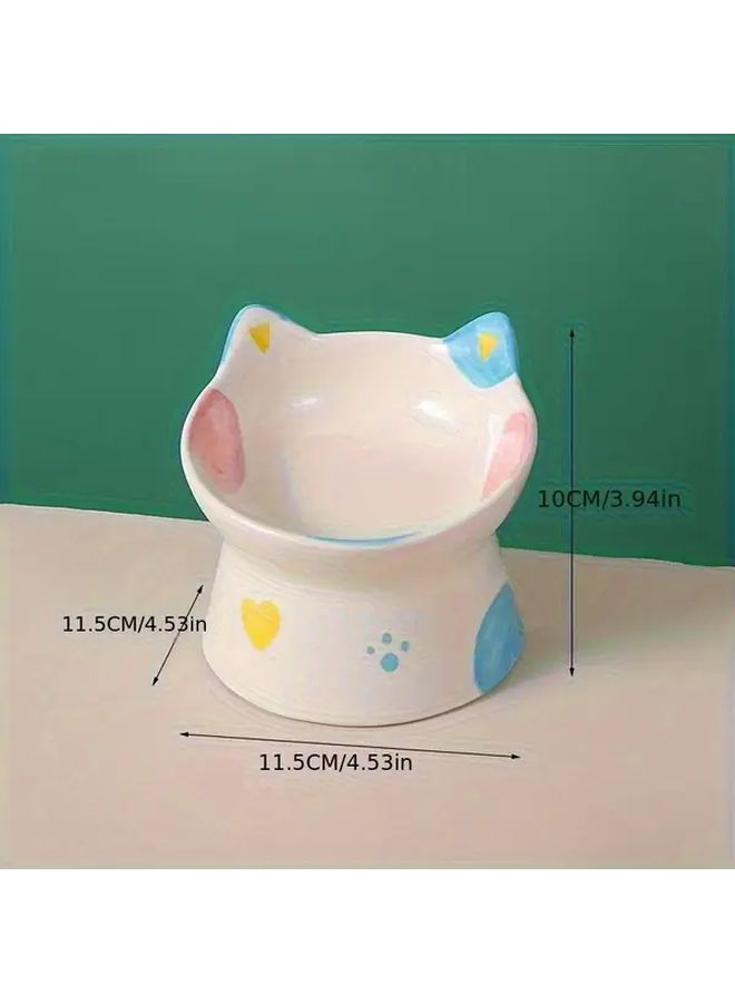 Ceramic Cat Bowl With Tiger Shaped Dish Elevated Design Ergonomic Neck For Feeding Cute Animal Food And Water Dish For Kittens Joint Health Durable Ceramic Plate Cat Feeding Station Raised Cat Bowl Kitten Supplies Cat Dishes For Food And Water Cat Enrichment Cat Feeders Indoor Cat Supplies - Image 4