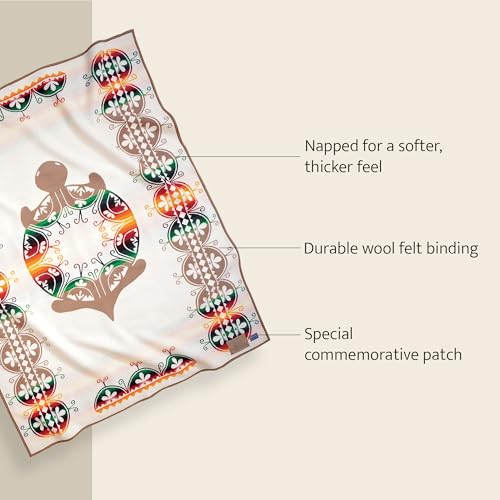 Pendleton The Legendary Collection Jacquard Robe Blanket - 64" x 80", Wool Cotton Throw Blanket, Reversible, Wool Felt Binding, Breathable, Napped, Great for Home and Travel - Creation Turtle - Image 4