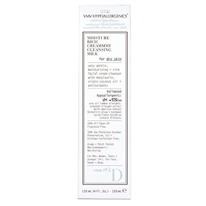 VMV HYPOALLERGENICS Moisture Rich Creammmy Cleansing Milk (Dry Skin), 4 Fl Oz (Pack of 1), (104406) - Image 2