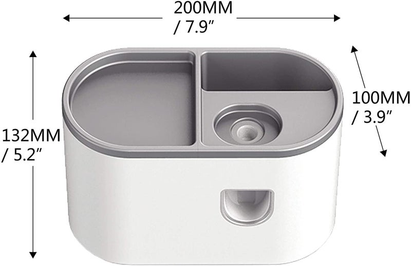 KRUPAVI Toothbrush Holder Wall Mounted, Automatic Toothpaste Dispenser Squeezer Kit with Holders for Bathroom-Shelf Magnetic Cups Toothpaste Holder Drawer Organizer Space Saver Easy to Clean (1Cup) - Image 4