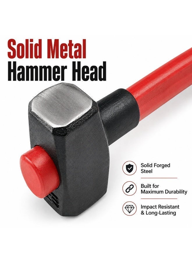 4000g Heavy Duty Sledge Hammer with Fiberglass Handle and Rubber Anti-Slip Grip, 4kg Steel Head for Construction, Demolition and Workshop Use - Image 3