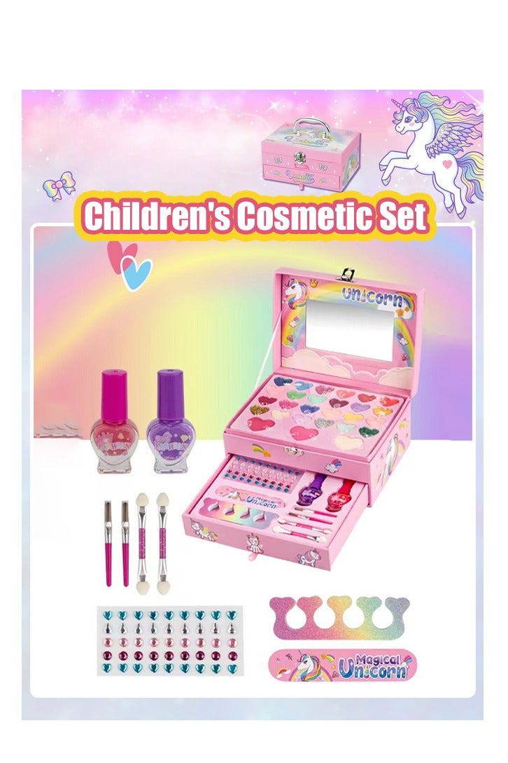 Washable Children's Makeup Kit for Girl,Kids Real Makeup Kit for Little Girls with Portable Box,Washable Makeup for Little Girls - Image 1