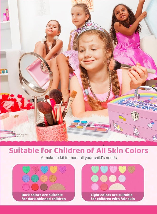 Washable Children's Makeup Kit for Girl,Kids Real Makeup Kit for Little Girls with Portable Box,Washable Makeup for Little Girls - Image 4