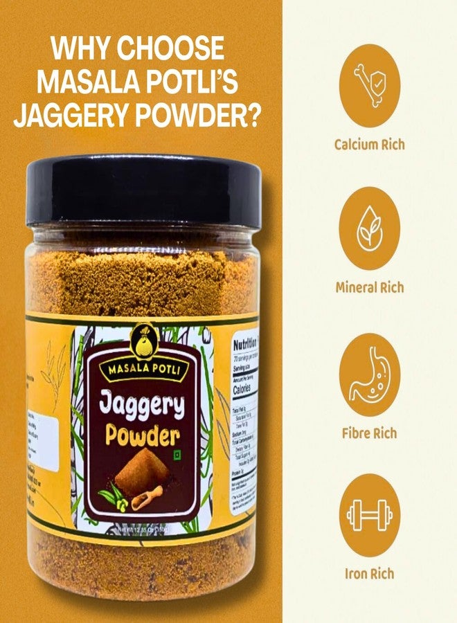 Masala Potli Pure Jaggery Powder 350g x 2 | Natural & Chemical-Free Sugarcane Gud | Nutrient-Rich, Unrefined Sweetener for Cooking & Beverages - Image 3