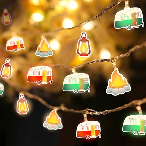 Haigoo Camper String Lights RV Camper Lights for Outside,16.5 ft USB Funny Camping Gifts 21 Led with Remote&Timer,Travel Trailer Party Lights Happy Camper Gifts for RV Awnings,Camping, Birthday - Image 2