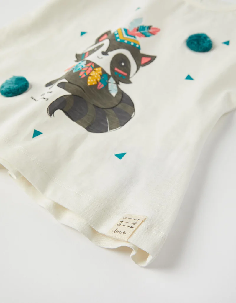 Zippy T-Shirt for Baby Girls 'Be Brave', White