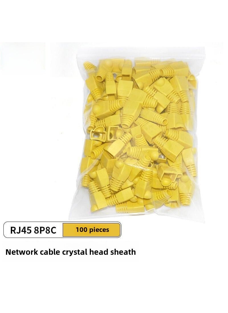 Generic CNCOB Colorful RJ45 Protection Caps Yellow 100 pack 