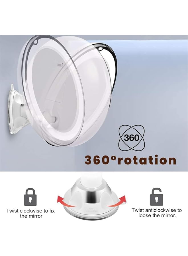 إيروريكس مرآة مكياج مضيئة مكبرة 10 مرات مع تحكم باللمس ومرآة دش الحمام مع كوب شفط ومرآة مكبرة تدور 360 درجة مع أضواء لطاولة الزينة في الحمام والسفر - Image 4