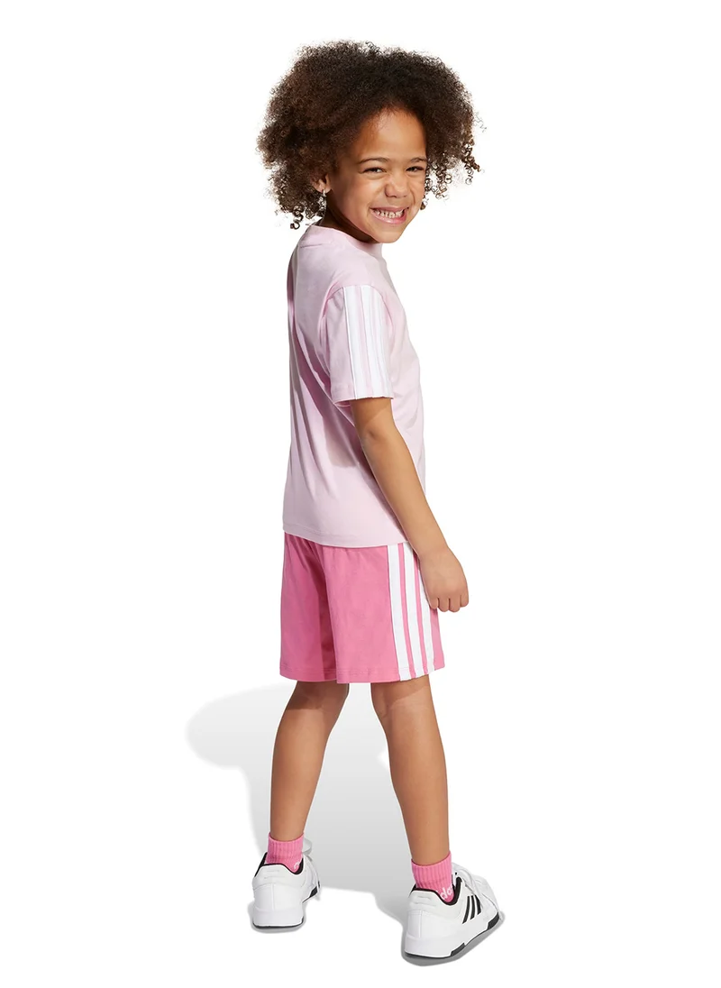 اديداس Kids 3 Stripe T-Shirt Set