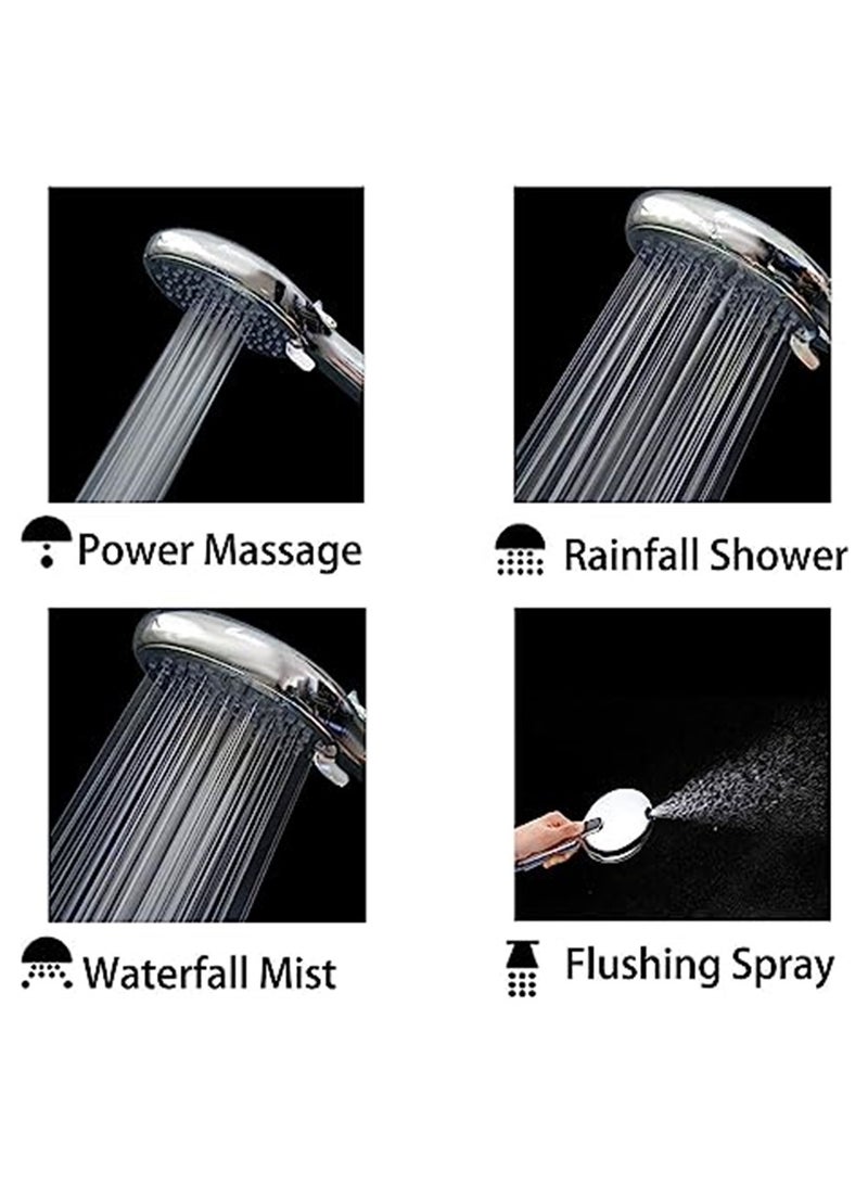 Excefore Shower Head, 6 Spray Modes High Pressure Handheld Power Shower, Water Saving Chrome Finish Filter Shower (Not Include Hose)  - Image 3