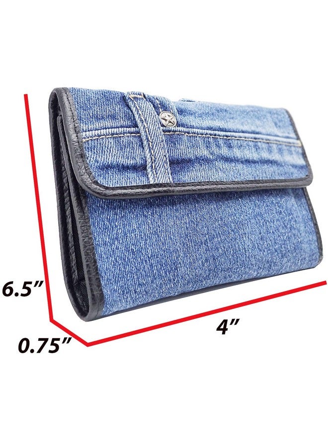 Bijoux De Ja Small Trifold Money Coin Id Window Card Holder Organizer Compact Wallet Purse For Women - Image 5