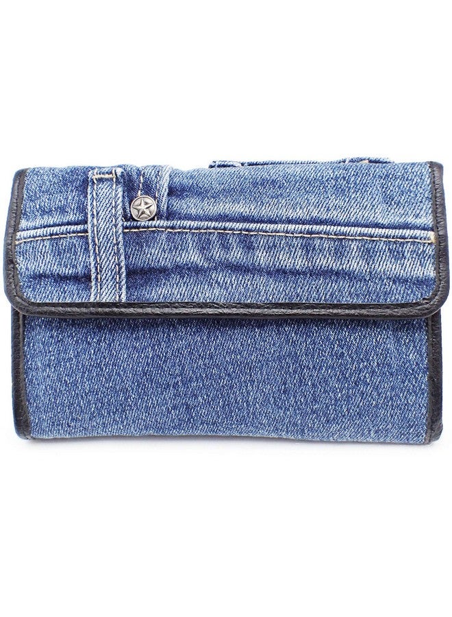 Bijoux De Ja Small Trifold Money Coin Id Window Card Holder Organizer Compact Wallet Purse For Women - Image 1