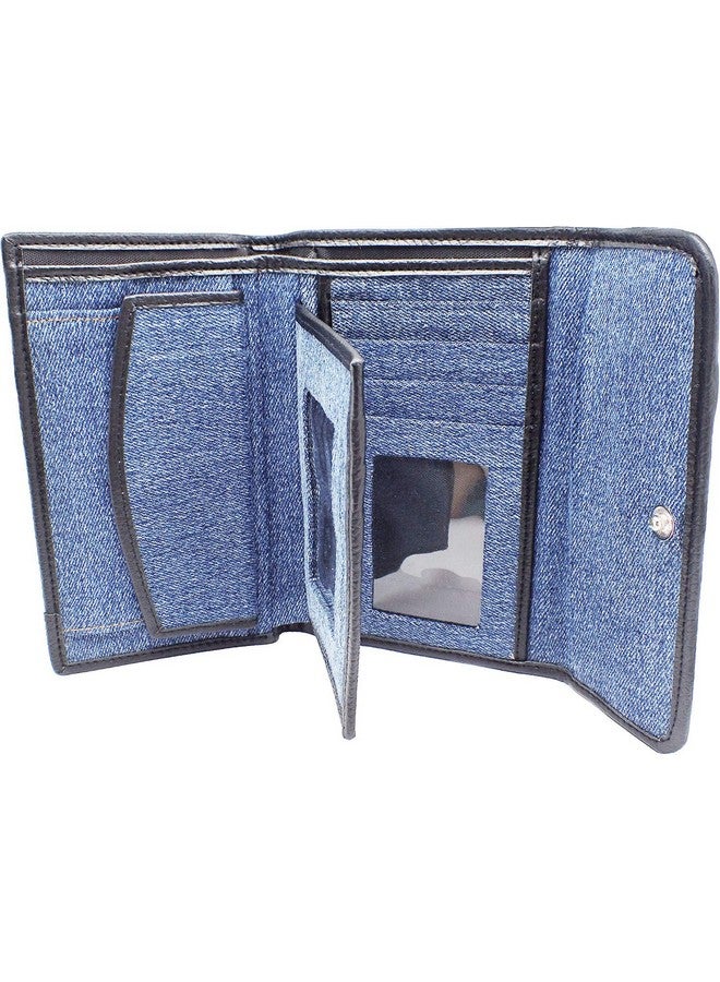 Bijoux De Ja Small Trifold Money Coin Id Window Card Holder Organizer Compact Wallet Purse For Women - Image 4