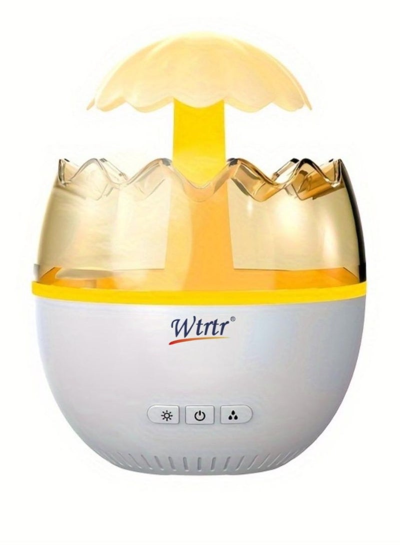 Wtrtr Water Drip Diffuser, Water Drip Air Humidifier Raindrop White Noise Eggshell Humidifier with 7 Colors Night Light, Type C Cool Mist Humidifier 450ml Raindrop Aromatherapy Diffuser - Image 1