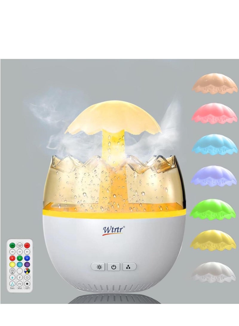 Wtrtr Water Drip Diffuser, Water Drip Air Humidifier Raindrop White Noise Eggshell Humidifier with 7 Colors Night Light, Type C Cool Mist Humidifier 450ml Raindrop Aromatherapy Diffuser - Image 3
