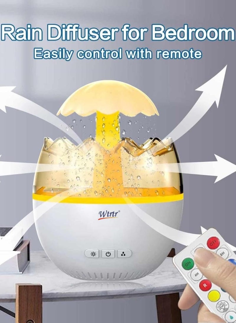 Wtrtr Water Drip Diffuser, Water Drip Air Humidifier Raindrop White Noise Eggshell Humidifier with 7 Colors Night Light, Type C Cool Mist Humidifier 450ml Raindrop Aromatherapy Diffuser - Image 4