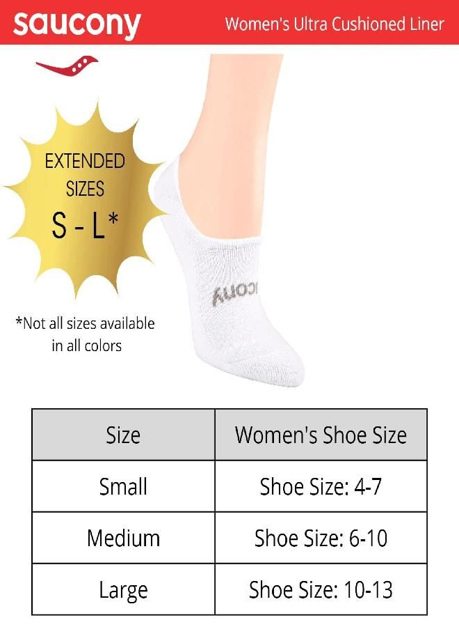 saucony Saucony Women's Show Cushioned Invisible Liner Socks, Berry (8 Pairs), Shoe Size: 6-10 - Image 2