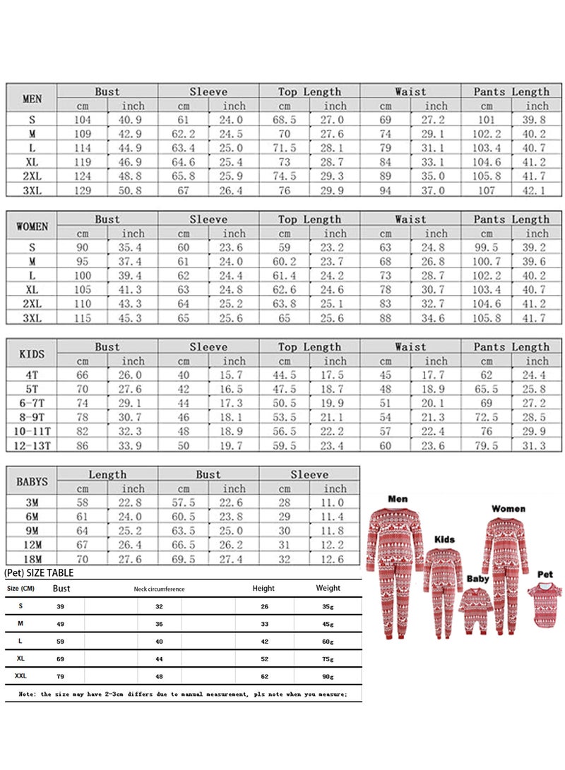 Children's Family Matching Pajamas Vacation Suits Long Sleeves Parent-Child Pajamas Home Clothes Suitable for Women Men Children and Pets (Men) - Image 4