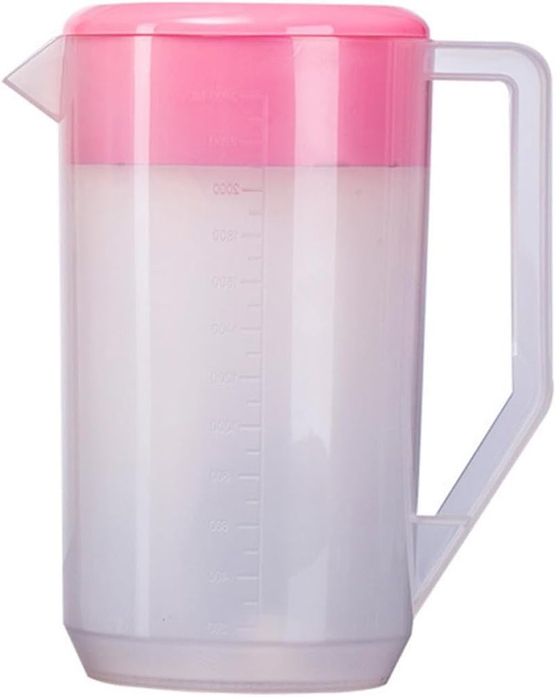 Large Capacity Plastic Beverage Pitcher with Lid 4000Ml Measuring Water Pitcher Sturdy Cold Drink Jug for Juice Lemonade and Iced Tea Serving - Image 1