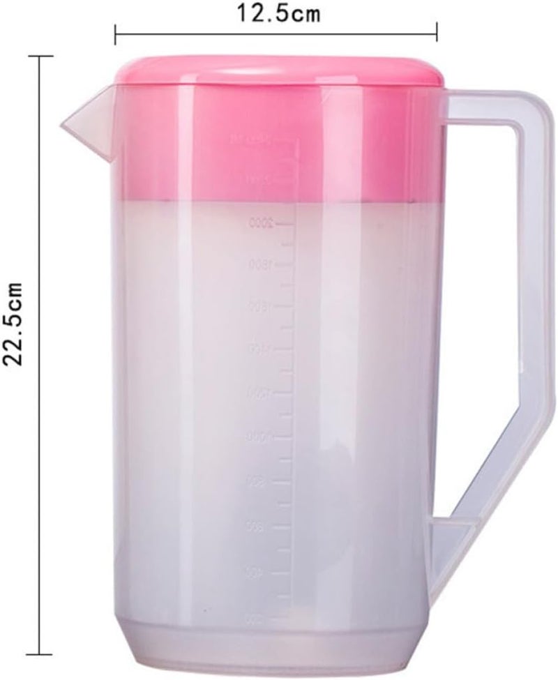 Large Capacity Plastic Beverage Pitcher with Lid 4000Ml Measuring Water Pitcher Sturdy Cold Drink Jug for Juice Lemonade and Iced Tea Serving - Image 3