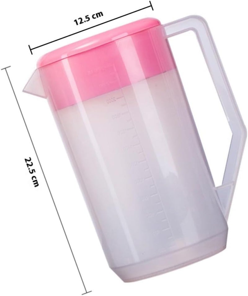 Large Capacity Plastic Beverage Pitcher with Lid 4000Ml Measuring Water Pitcher Sturdy Cold Drink Jug for Juice Lemonade and Iced Tea Serving - Image 2
