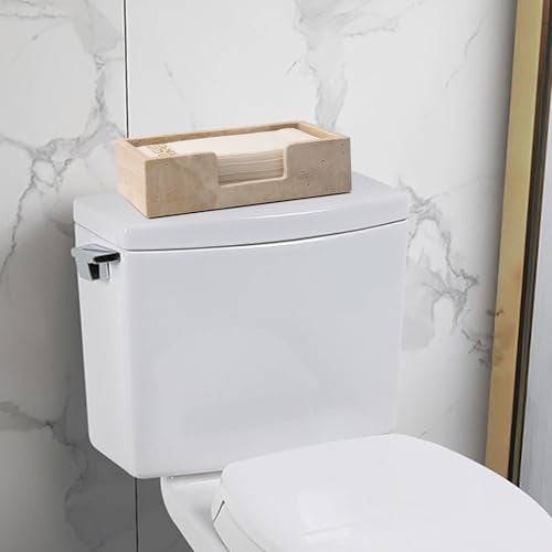 Shonmogar Guest Towel Holder Natural Travertine Bathroom Napkin Holder Luxe Stone Napkin Holder for Bathroom,Stylish Guest Towel Holder Tray for Bathroom Vanity Toilet Dining Table, Beige - Image 3